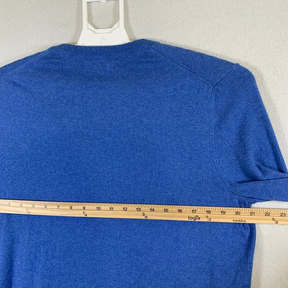 Banana Republic Men's Long Sleeve V Neck Cotton Cashmere Sweater Blue Size‎ L